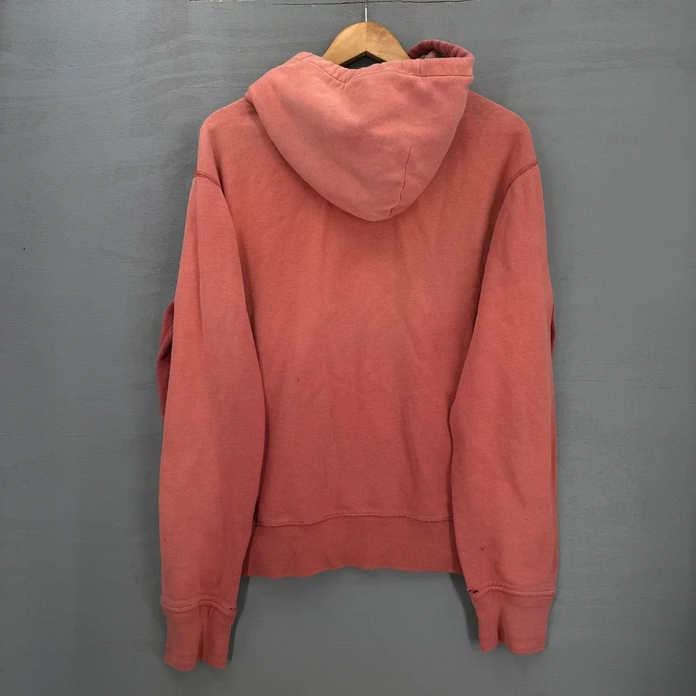 Vintage Polo Ralph Lauren Faded Zip Hoodie Salmon Pink Aztec Hood Lining Large